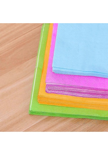 80 Adet Düz Renkli Kağıt Peçeteler Kokteyl Partisi Kağıt Havluları Kare Mendiller Doğum Günü Partisi Hediyeleri 25x25cm 25.00x25.00x0.10cm