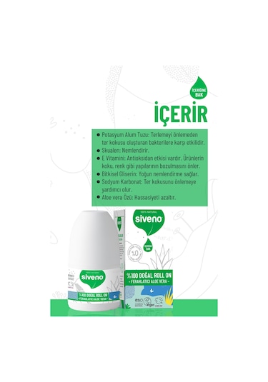 Siveno Aloe Vera İçerikli Vegan Roll-On Deodorant 50 ML
