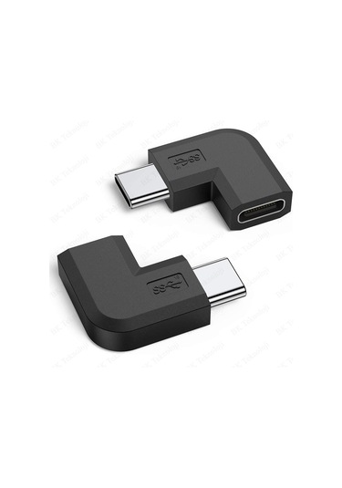 90 Derece L Tip Sağ Ve Sol Açılı Usb C Type-c Erkek - Dişi Adaptö