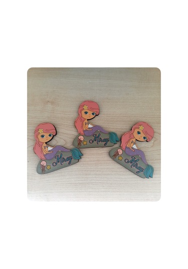 Deniz Kızı Figürlü Ahşap Magnet 10 Adet Çok Renkli