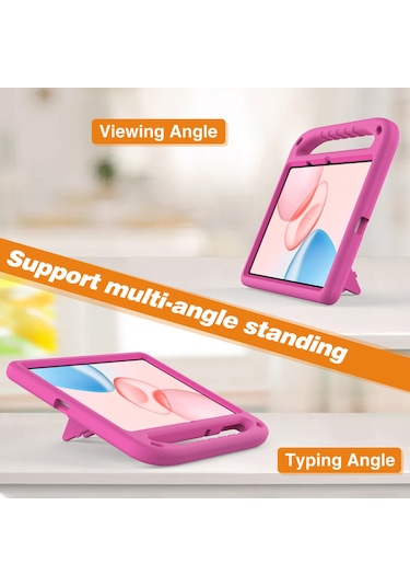 Honor Pad 10 Kılıf El Tutacağı Destek Standı Tablet Eva Kılıfı - Gül Tablet Kılıfı