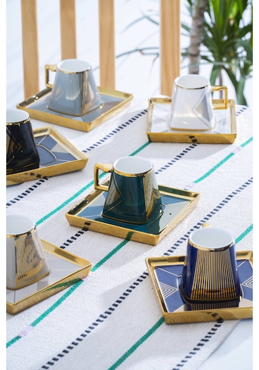 Rosemary 6 Kişilik Kahve Fincan Takımı - 90 Ml Renkli