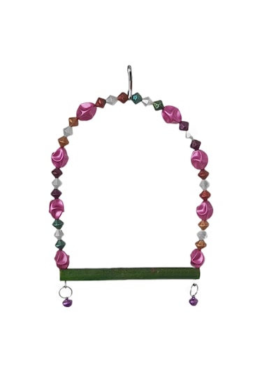 Markapet Boncuklu Ve Tünekli Kuş Salıncağı 10 Cm-14 Cm Bordo