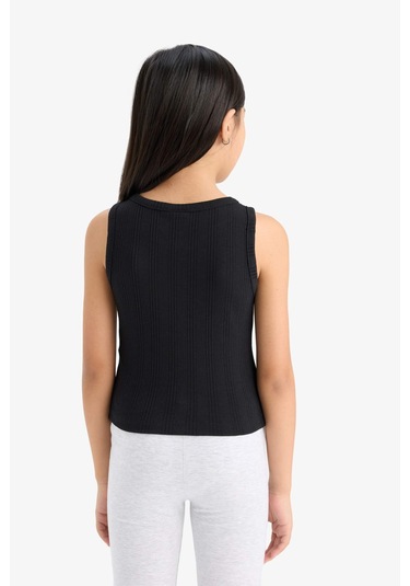 Defacto Kız Çocuk Bisiklet Yaka Basic Düz Atlet Z7815a625hsbk81 Siyah