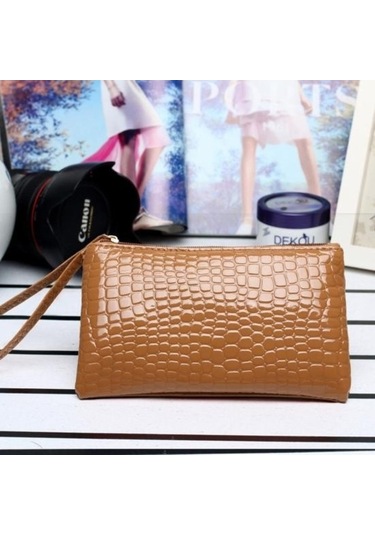 Dancemonkey Timsah Telefon Suni Para Kırmızı Kadın Gül Deri Debriyaj Cüzdanı Cüzdan Çanta Çanta Bozuk Lq Pembe