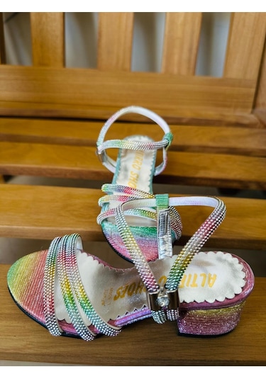 Gala Taş İşlemeli Çocuk Topuklu Ayk. Çok Renkli