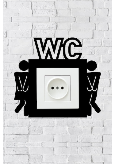 Tuvalet Wc Tasarım Priz Çerçevesi İç Ölçü 8,4x8,4 Cm Dekoratif Priz - Anahtar Çerçevesi - Lavabo