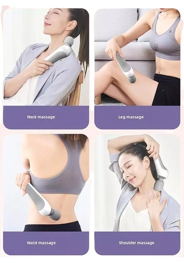 Şarjlı Sessiz Titreşimli Tüm Vücut Masaj Cihazı Su Geçirmez Silikon Başlık Beyaz