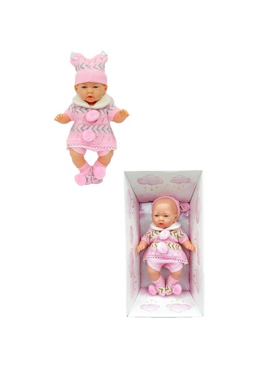 Galtoys Azra Newborn Pembe-Gri Triko Elbiseli Bebek