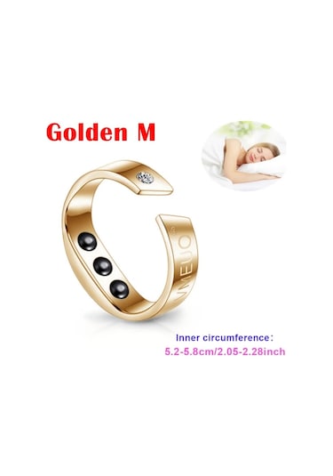 Altın M Horlama Önleyici Yüzük - Altın Kaplama, 3 Anti-horlama Boncuğu İle Rahat Akupresür Cihazı, Nefes Alma Ve Uyku Desteği İçin, 4 Boyutta Mevcut
