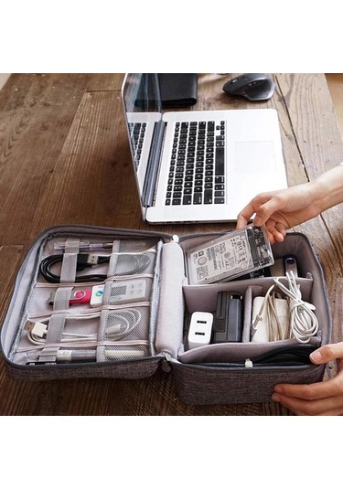 Siyah Seyahat Kablo Çantası Taşınabilir Evrensel Dijital Usb Kablosu Sd Kartlar Organizatör Kabl Pil Laptop Çanta & Kılıf 56797365