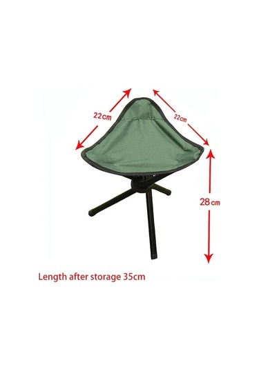 Ambition Açık Eğlence Taşınabilir Katlanır Sandalye Üç Bacaklı Yeşil