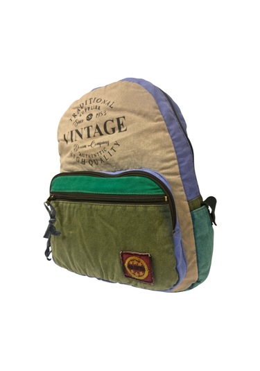 Kaliteli Renkli Vintage Disayn Günlük Sırt Gezi Okul Seyahat Çantası 31 Cm X 41 Cm Haki