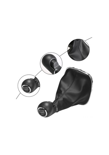 Kangvka Opel Corsa D İçin Manuel Vites Kolu Ve Toz Koruyucu Örtüsü Birleşik Seti - Ergonomik Tasarım, Hızlı Kaydırma, Konforlu Kullanım Siyah