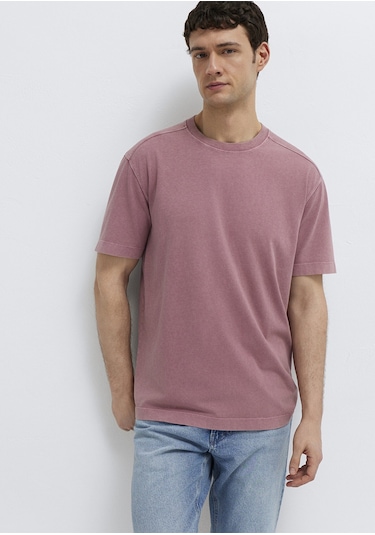 Mavi - Pembe Basic Tişört 0613312-70948