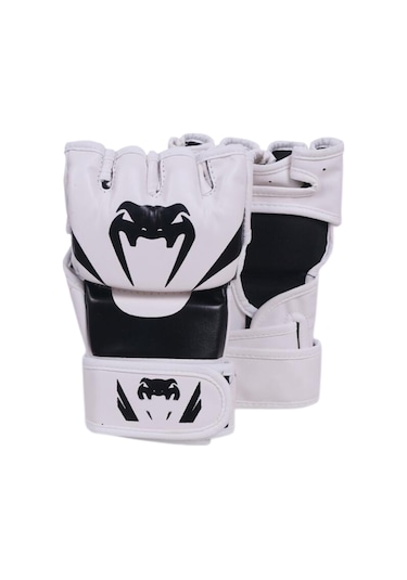 Mma Eldiven Dövüş Eğitim Eldiveni Su Geçirmez Açık Avuç İçi Boks Beyaz