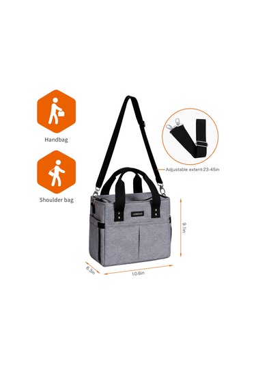 Lando Su Geçirmez Büyük Kapasiteli Öğle Yemeği Çantası Kapalı Buz Torbası Anne Ve Bebek Çantası Sınır Ötesi Sıcak Satış Keten Gri Diğer