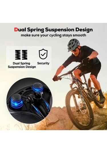 Motion003 Siyah Ve Beyaz Darbe Emici Model Siyah Beyaz Sok Emici Bisiklet Koltuğu Genis Yumusak Kalinlastirilmis Oturma Yastigi Dagin Bisikletleri Icin Rahat Ekipman Altın