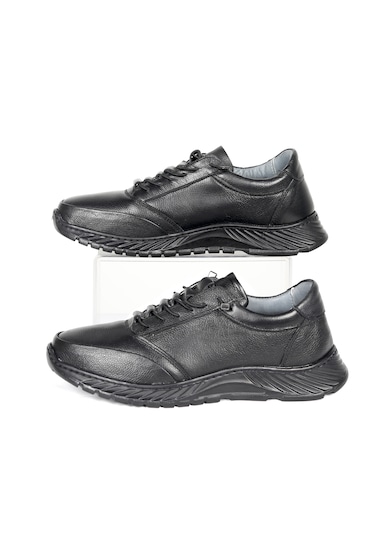 Iç Dış Hakiki Deri Comfort Taban Ortopedik Günlük Erkek Ayakkabı Siyah