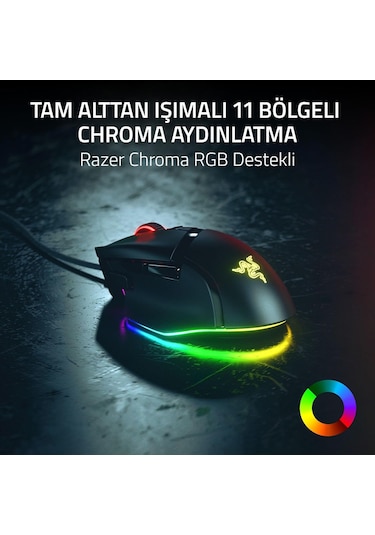 Razer Basilisk V3 35k - Tamamen Özelleştirilebilir Ergonomik Kabl