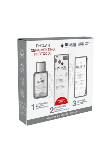 Rilastil Depigmentasyon Konsantre Damla 30 ML + D-Clar Konsantre Mikro Peeling 30 ML + Günlük Depigmentasyon Kremi 15 ML