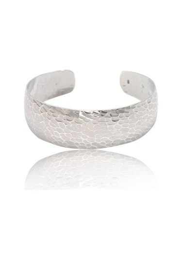 Çekiç Dövme İşlemeli 925 Ayar Saf Gümüş Kadın Bilezik 201024311 Gümüş