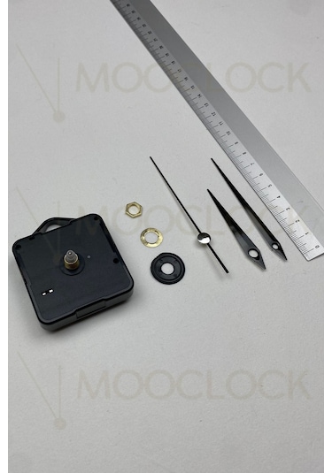 Saat Mekanizması, Akar Sessiz Duvar Saati Mekanizması, 14 Mm Şaft Askılı Kısa Siyah