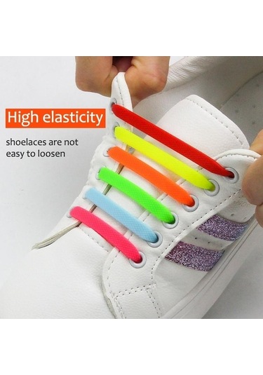 Trendooze Unisex Tüm Spor Silikon Moda Kravat Koşu Kayış Kadın Hiçbir Fit Erkek Elastik Dantel Beyaz Ayakkabılar Ayakkabı Ayakabı Atletik Adet/takım 16 Xw Beyaz