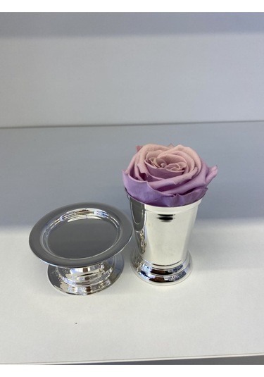 Gül Kovası Ve Lokumluk Set Gümüş Pirinç