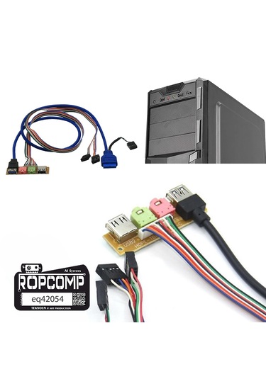 Ropcomp Pc Ön Panel Usb2/3 + 3.5mm Port Kulaklık + Mikrofon Kablo