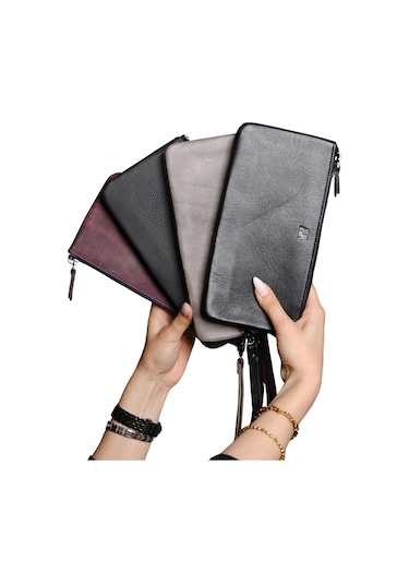 Mft Leather Hakiki Deri Unisex El Çantası Viento 2225 Flother Mat Siyah