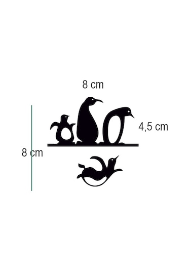 4 Adet Penguenler Priz Sticker