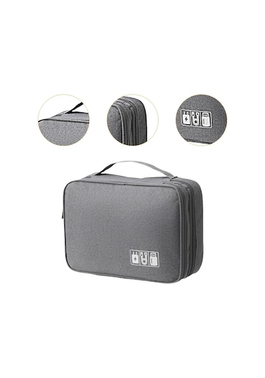Homyl Dijital Elektronik Aksesuarlar Organizatör Taşıma Gri