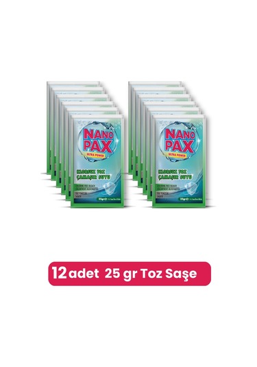 Klorsuz Çamaşır Suyu Toz Temizlik Saşesi 12 Adet X 25gr 12'li Set