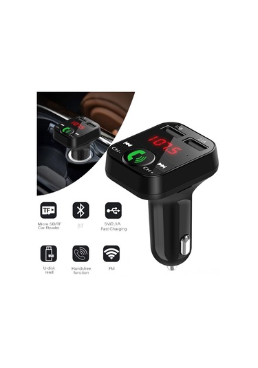 Xindoker Araç İçin Bluetooth免提 Müzik Çalar, 2.1a Usb Şarj Cihazı, Fm Transmitter, Tf Kart Desteği