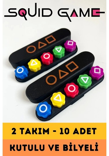 Özel Üretim Kumlu Renkli Beş Taş Gonggi Kalamar Squid Game 5 Taş Oyunu - 2 Set