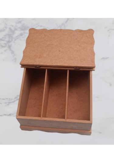 1448bng90068hobi Dekoratif Çay Kutusu Ahşap Mdf Ham El Yapım
