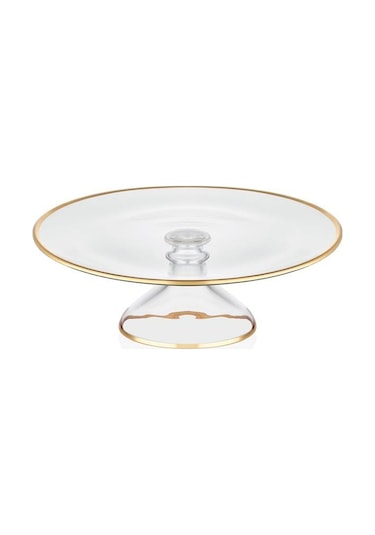 Decorium Cam Ayaklı 28 Cm Servis Tabağı Dalia Altın M06461-ab Diğer