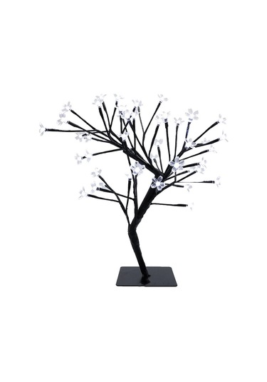 Kiraz Çiçeği Bonsai Ağacı, 48 Sıcak Beyaz Led Işık, Özelleştirilebilir Şekiller İçin Esnek Dallar Ve Pille Çalışan Gece Lambası İle Mekanınızı Süsleyin Çok Renkli