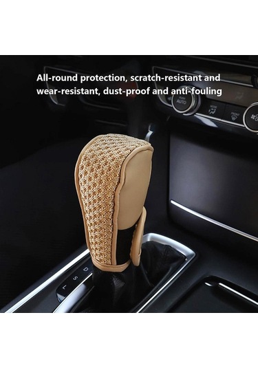 Sones Universal Araç Pu + Buz İpek Vites Topuzu Koruyucu Kapak Siyah