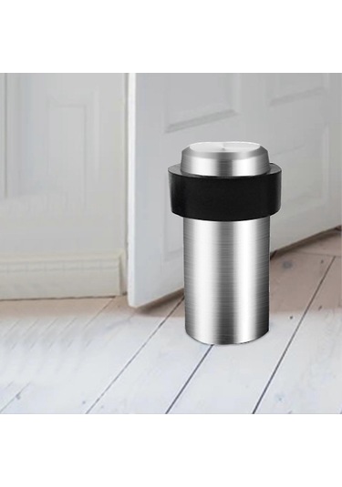 46-120 Mm Kapı Durdurucu Heighten Güçlü Yapışkanlı Yuvarlak Delinmeyen Kapı Durdurucu Tuvalet Odası İçin 60 Mm Gümüş Diğer