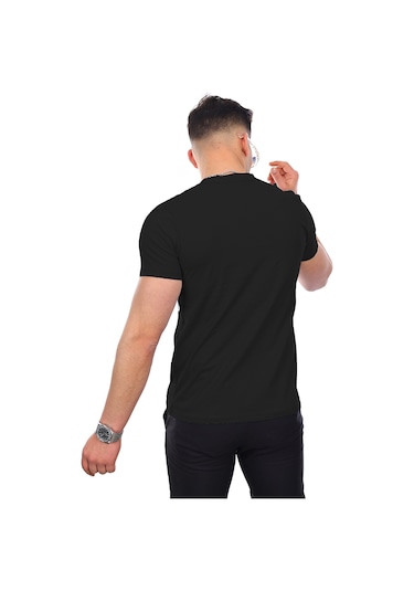 Erkek Siyah-Beyaz Standart Bisiklet Yaka 4'lü Tişört Siyah - Beyaz