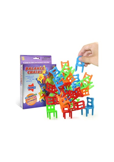 Maiyame 3 Yaş Ve Üstü Çocuklar İçin Plastik Dengeli Sandalye Seti - 18 Adet, Interaktif Oyun Ve Partiler İçin Taşınabilir Diğer