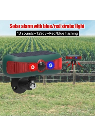 Motion003 2025 Yükseltme Ses Dalgası Teknolojili N911y Red 1pc Güneş Enerjili Hareket Algılamalı Bahçe Avlu Hayvan Kovucu Cihaz