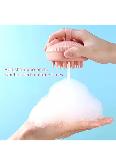 Elmpaly Pembe Lambano Silikon Saç Fırçası: Yumuşak, Dayanıklı, Masajlı Ve Şampuan Dispanseri