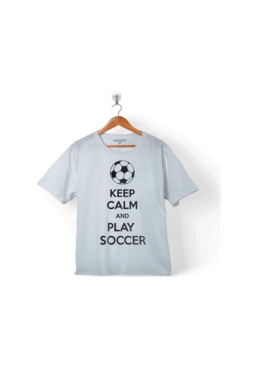 Keep Calm And Play Soccer Futbol Football Çocuk Tişört 001