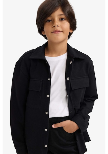 Defacto Erkek Çocuk Polo Yaka Ceket G3750a825aubk81 Siyah-bk81