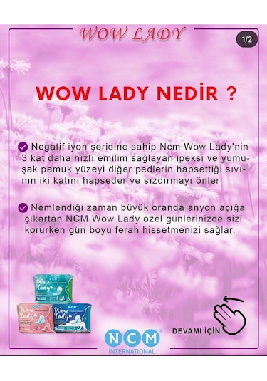 Wow Lady Günlük Ped
