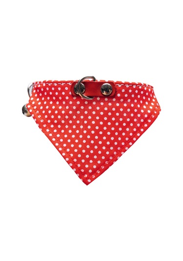 Beeztees Kedi Boyun Tasması, Bandanalı, Zilli, Kırmızı, 24-29cm