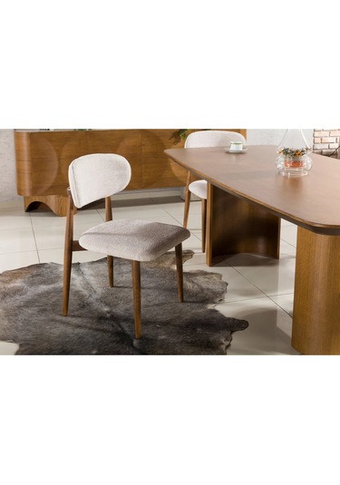 Bella Yemek Odası Takımı Yemek Masası + 4 Adet Sandalye Kahverengi